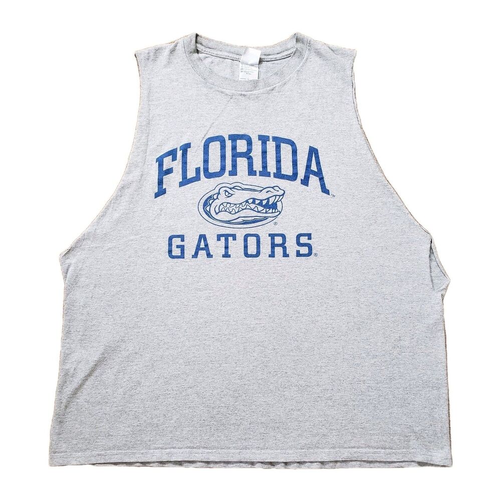 Vintage Y2K Delta Florida Gators Size XL Mens Gray Sleeve Cut Tank Top NCAA
